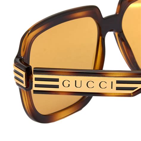 mens gucci havana sunglasses|Gucci brown havana oversized sunglasses.